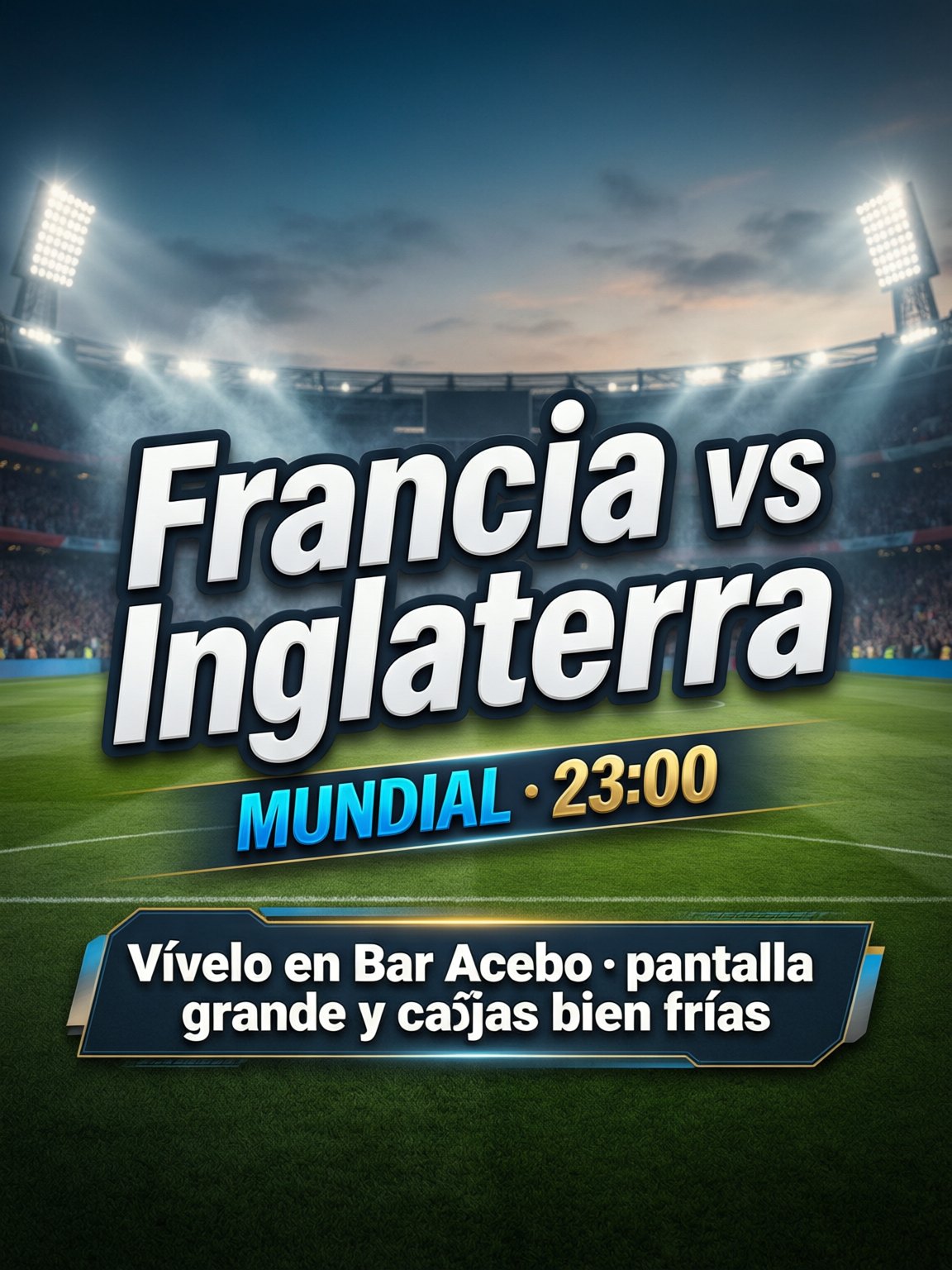 Cartel de partido estilo estadio épico