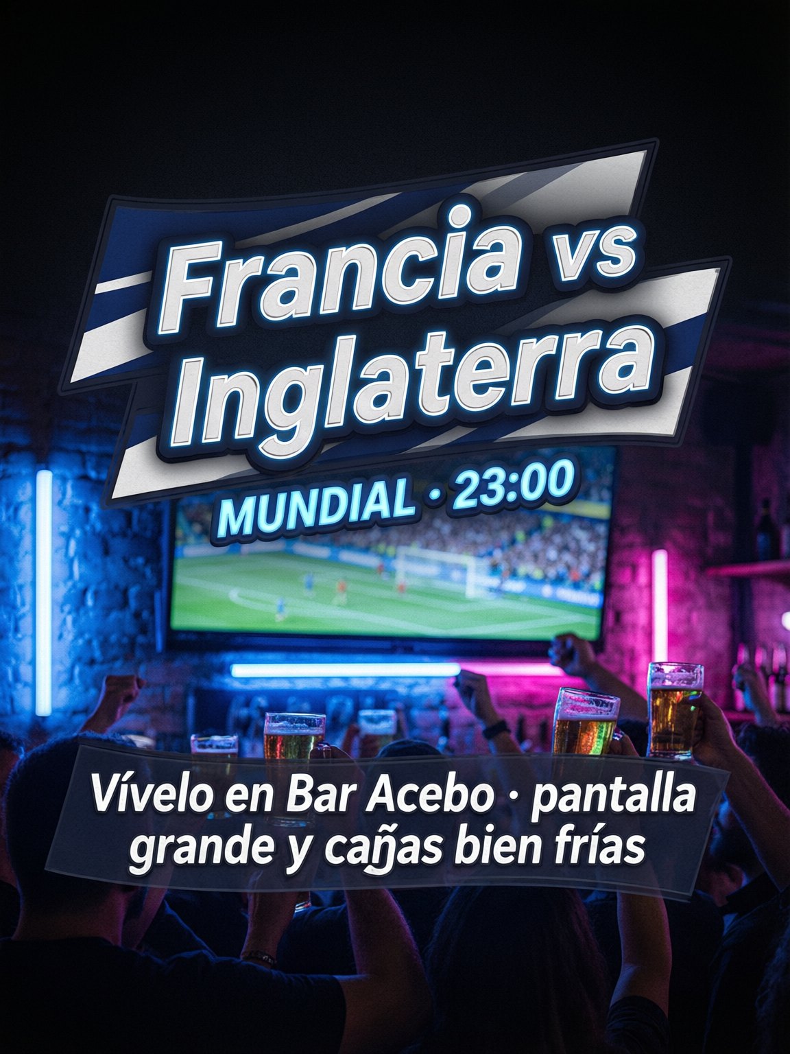 Cartel de partido estilo neón nocturno