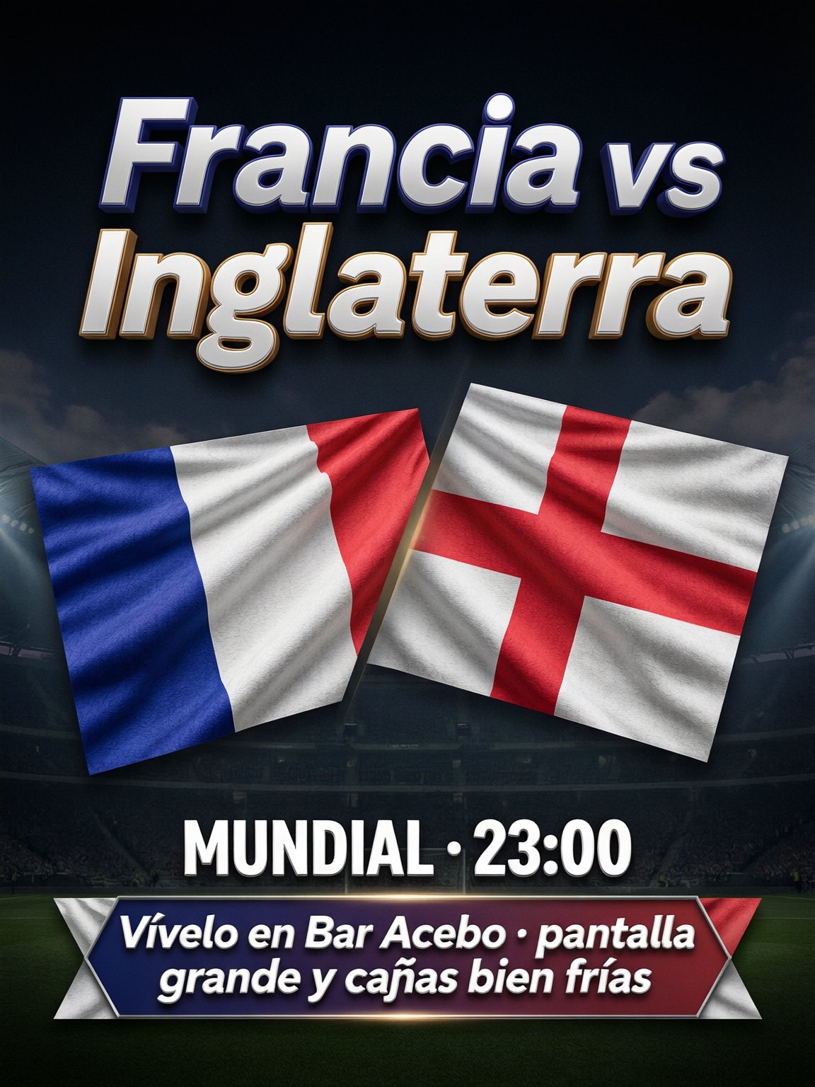 Cartel de partido estilo banderas y rivalidad