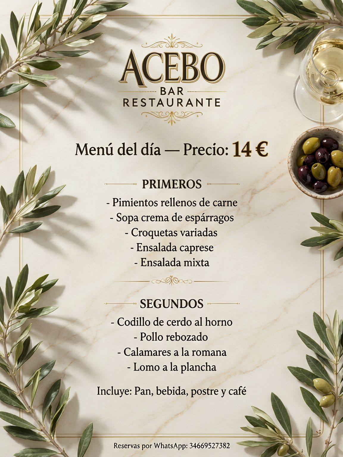 Estilo de menú: Elegante botánico