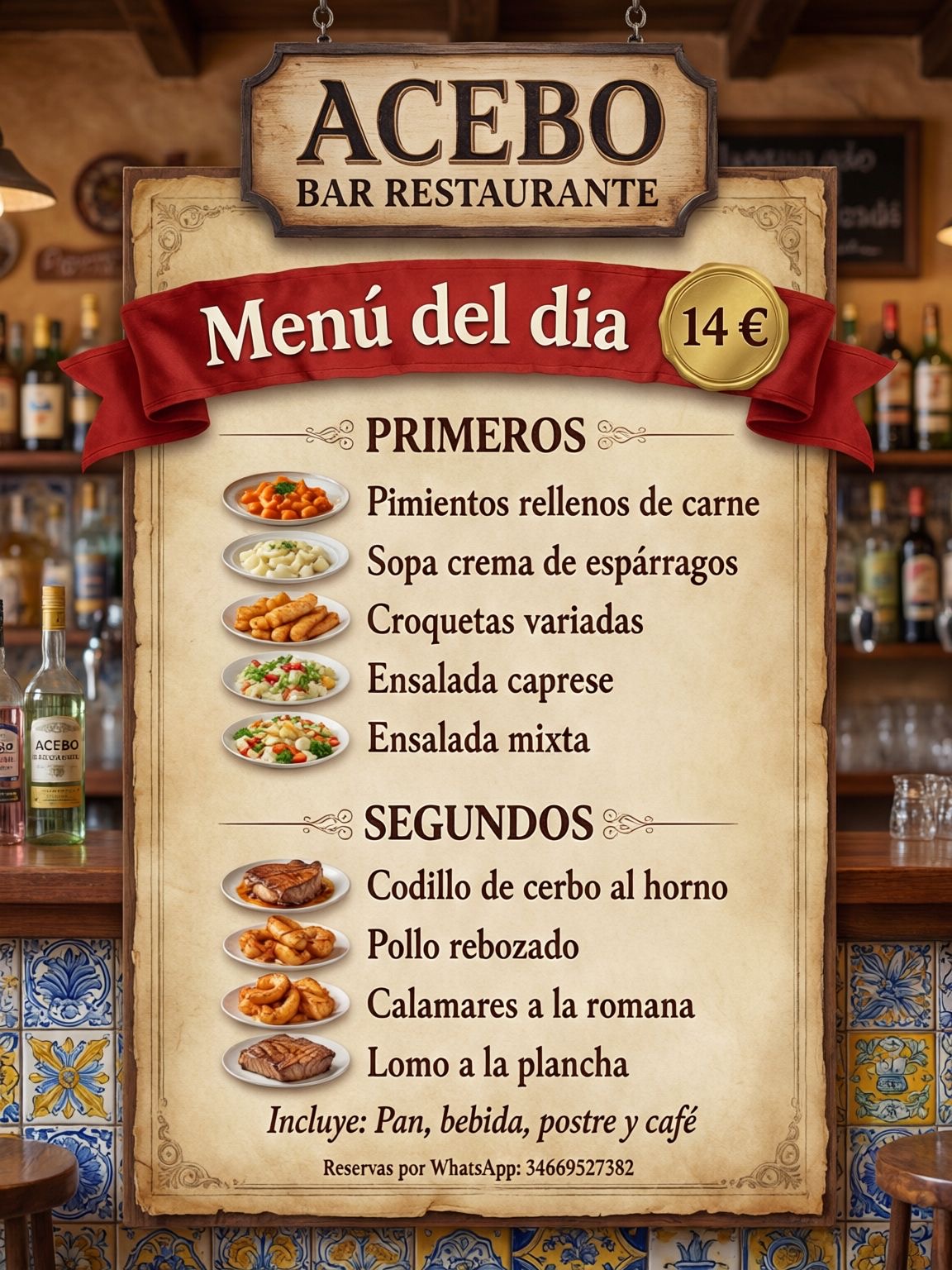 Estilo de menú taberna castiza