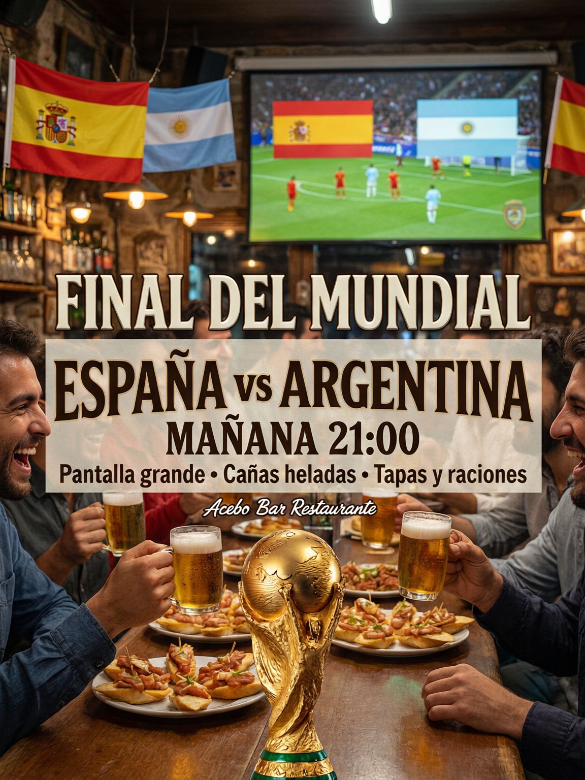 Cartel del partido España vs Argentina generado por AItana
