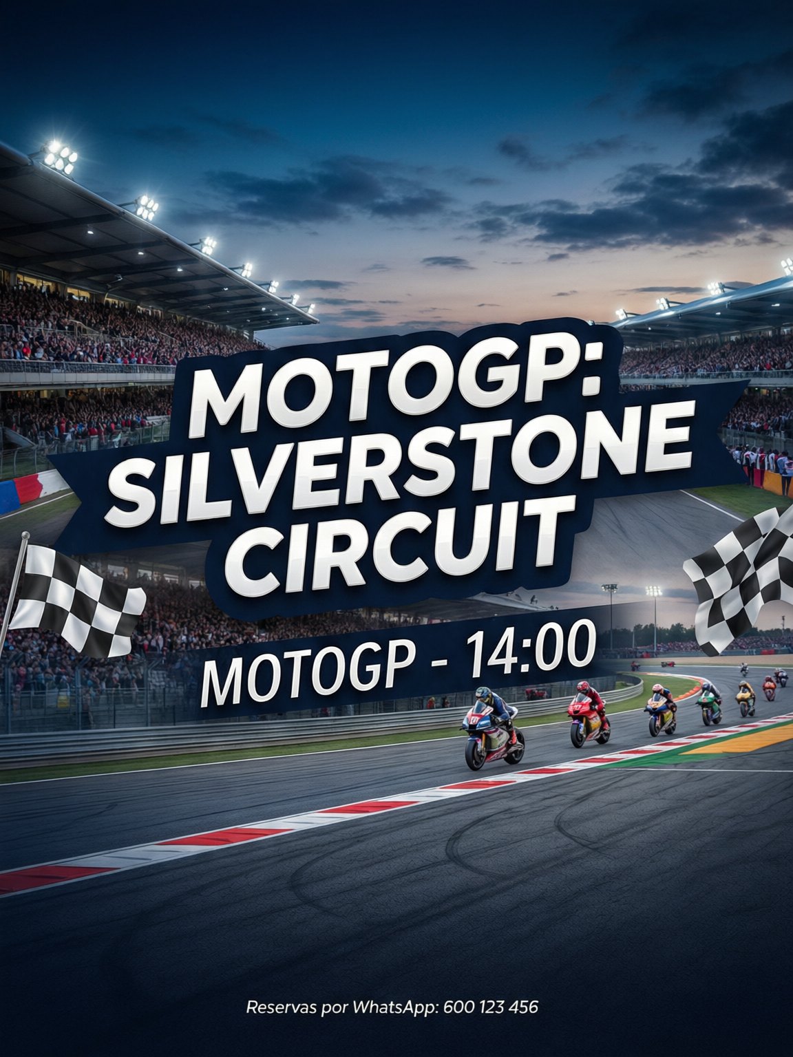 Cartel de MotoGP en estilo banderas